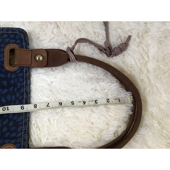 FOSSIL KEYPER MULTI COLOR STRIPES COATED CANVAS Shoulder Bag Charm Pockets - Picture 14 of 15